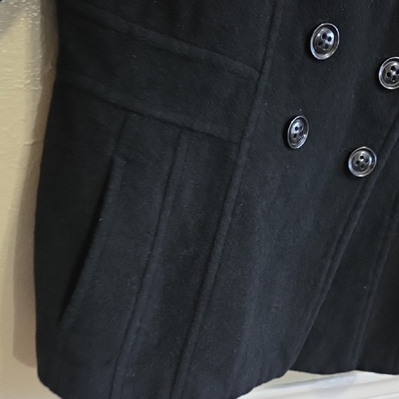 ST. John's Bay Women's Black Double-Breasted Coat Size X-Large Wool, Cashmere. - Picture 3 of 14